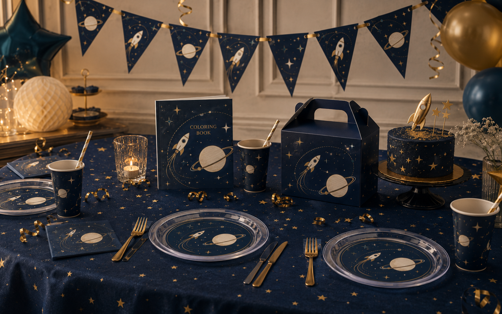 Space Adventure themed party set