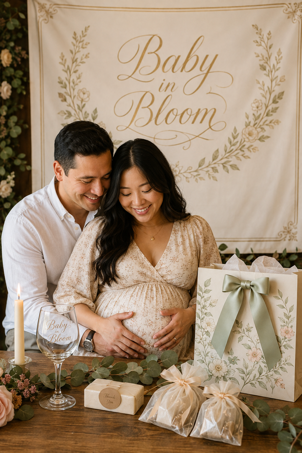 Baby shower gift set for an expecting couple